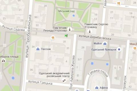 Бэклайт A в Одессе, 1.2x1.8  Дерибасівска вул., 31 схема