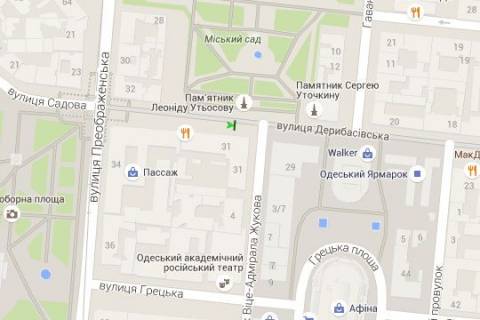 Сiтiлайт A у Одесі, 1.2x1.8  Дерибасівска вул., 31 схема