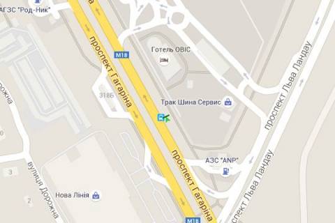 Нестандарт A в Харькове, 1.2x1.8  просп. Аерокосмічний (Гагаріна). - Льва Ландау просп. (50-річчя СРСР просп.), (зупинка) схема