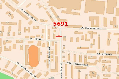 Білборд, Бігборд (Борд)  A у Василівці, 3x6  Британська вул. (Горького вул.) - Хворостянка вул. (Праці вул.) схема
