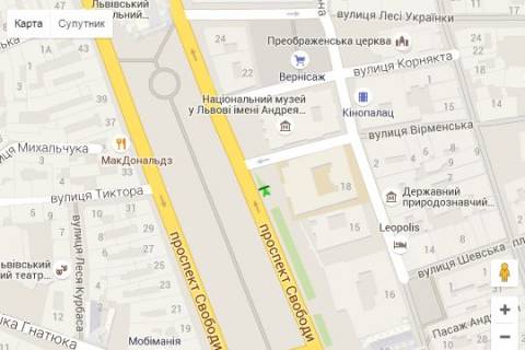 Бэклайт A в Львове, 1.2x1.8  Свободи просп., 18 схема