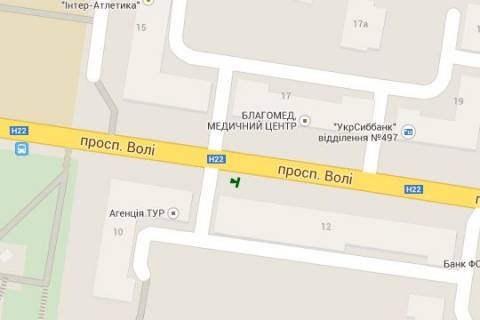 Беклайт A у Луцьку, 1.2x1.8  Волі просп., 12 (№1) схема