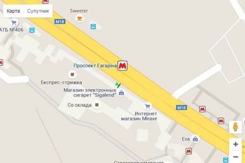 Ситилайт A в Харькове, 1.2x1.8  Вернадського вул. - просп. Аерокосмічний (Гагаріна)., (№2) схема
