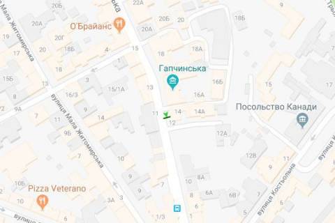 Сiтiлайт B у Києві, 1.2x1.8  Михайлівська вул., 14 схема