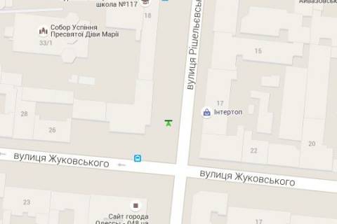 Ситилайт B в Одессе, 1.2x1.8  Рішельєвська вул., 22 - Святослава Караванського вул. (Жуковського)., 24 (направ від залізн. вокзала) схема