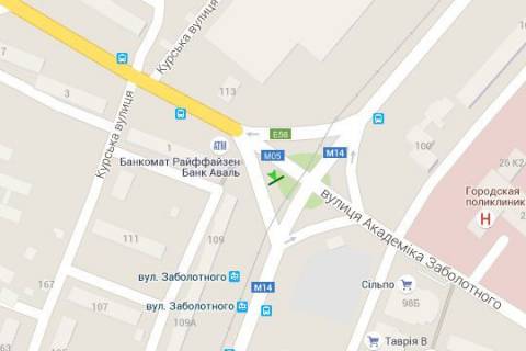 Билборд A в Одессе, 3x6  Князя Володимира Великого просп.(Добровольського просп.). - Академіка Заболотного вул. схема
