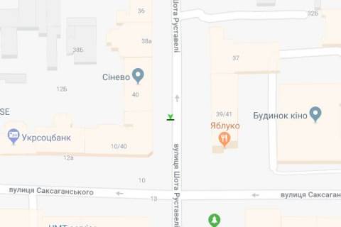Сiтiлайт B у Києві, 1.2x1.8  Шота Руставелі вул., 40  схема