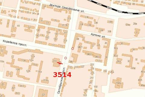 Билборд B в Васильевке, 3x6  Богоявленський просп. (Жовтневий просп.) - Корабелів просп., 14 схема