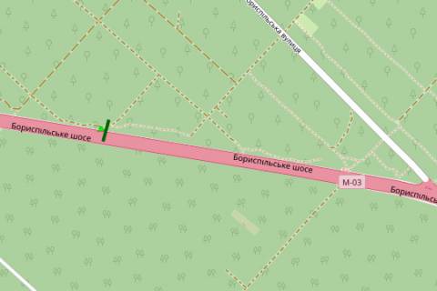 Билборд B в Киеве, 3x6  Бориспільське шосе, 3,2 км до Києва (у напрямку Борисполя) схема