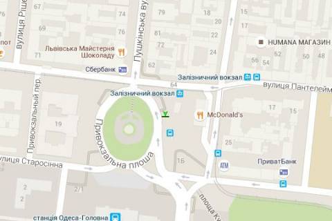 Ситилайт B в Одессе, 1.2x1.8  Привокзальна пл. - Пантелеймонівська вул. схема