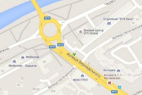 Бэклайт B в Харькове, 1.2x1.8  Вернадського вул. - Червоношкільна наб., (№2) схема