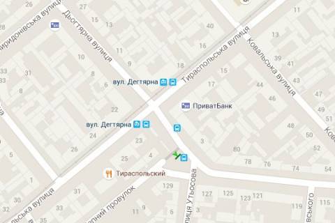 Нестандарт A в Одессе, 1.2x1.8  Дьогтярна вул. - Щепний пров. - Тираспольська вул. - Успенська вул. (остановка) схема