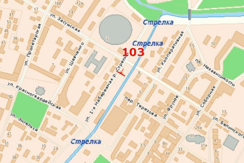 Билборд B в Васильевке, 3x6  1-а Набережна р. Стрілки вул. схема