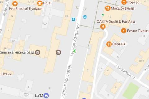 Бэклайт B в Киеве, 1.2x1.8  Хрещатик вул., 21 (магазин "Діамант") схема