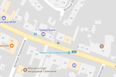 Бэклайт A в Львове, 1.2x1.8  Личаківська вул., 69 схема