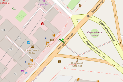 Скроллер A в Киеве, 1.2x1.8  Європейська пл. - Хрещатик вул., навпроти буд.№6 - 660838 схема