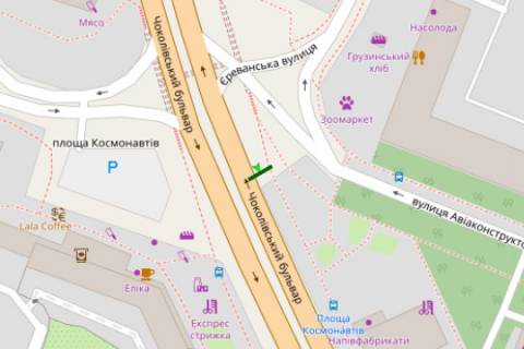 Бэклайт B в Киеве, 2.3x3.14  Чоколівський бульв. - Авіаконструктора Антонова вул. схема