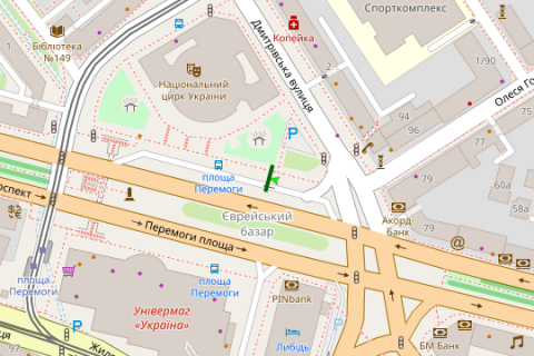 Бэклайт A в Киеве, 1.2x1.8  Перемоги пл., 2 №3, зуп. "Галицька площа (Перемоги пл.)" схема