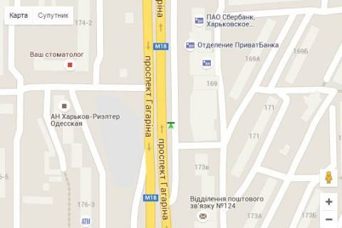 Сiтiлайт A у Харкові, 1.2x1.8  просп. Аерокосмічний (Гагаріна)., 167/1 (№1) схема