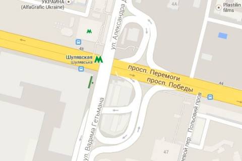 Билборд A в Киеве, Нестандарт  Берестейський просп., 49/2: стіна заводу "Більшовик"; Шулявський  шляхопровід (стена;у напрямку  Севастопольської площі) схема