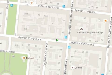 Нестандарт A у Одесі, 1.2x1.8  Успенська вул. - Європейська вул. (Катерининська)., 52 (остановка) схема