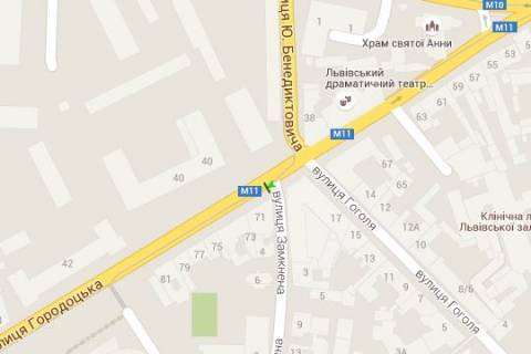 Бэклайт B в Львове, 1.2x1.8  Городоцька вул., 71 - Замкнена вул. (від центру) схема