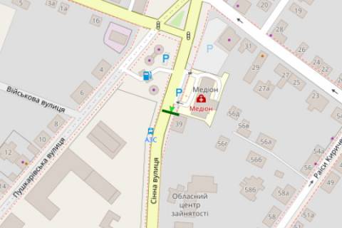 Билборд B в Полтаве, 3x6  Сінна вул., 39 схема