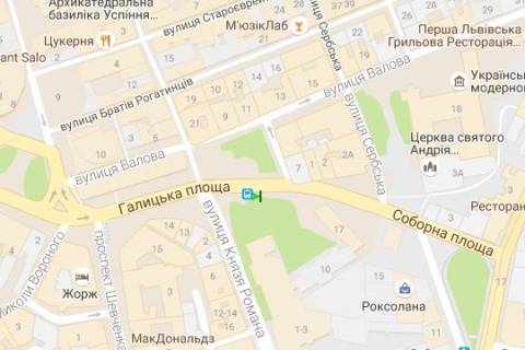 Citylight A in Lviv, 1.2x1.8  Galic'ka pl. - Soborna pl. - Knaza Romana st. scheme