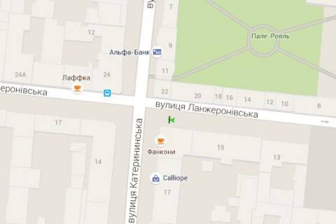 Citylight B in Odessa, 1.2x1.8  Lanzeronivs'ka st., 15 - Ekaterinins'ka st. scheme