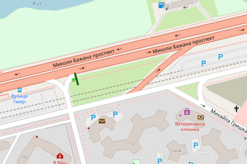 Призма A в Киеве, 3x6  Миколи Бажана просп. - Бориса Гмирі вул., 1 - 661433 схема