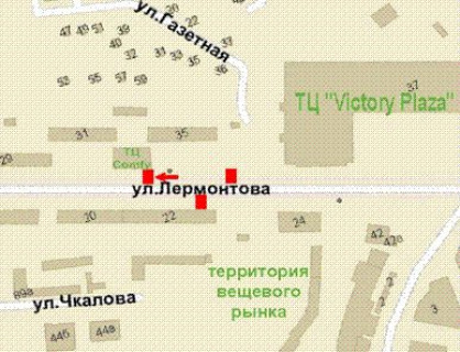 Ситилайт A в Васильевке Лермонтова вул., 33 схема