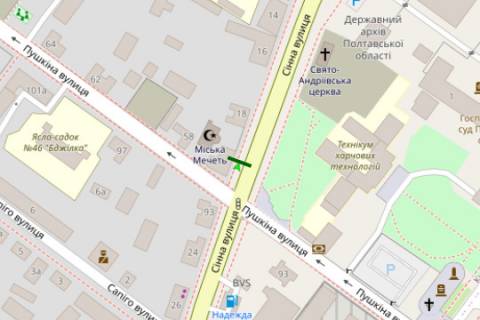 Билборд B в Полтаве, 3x6  Сінна вул., 20 схема