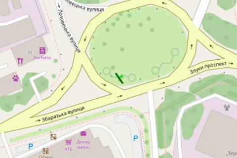 Билборд A в Тернополе, 3x6  Збаразька вул. - Злуки просп. схема