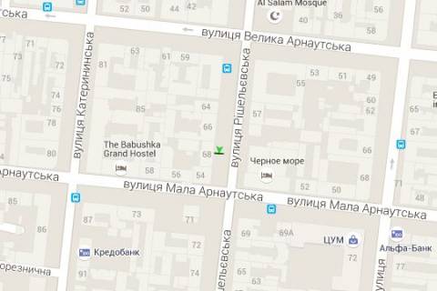 Бэклайт A в Одессе, 1.2x1.8  Рішельєвська вул., 68 (направл на залізн. вокзал) схема