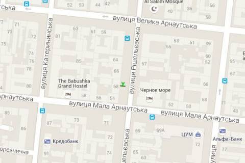 Ситилайт A в Одессе, 1.2x1.8  Рішельєвська вул., 68 (направл на залізн. вокзал) схема