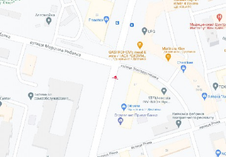 Видеоборд B в Киеве, 2.3x3.14  Чорновола В`ячеслава вул., 27 - Золотоустівська вул. (розширення 480х336) - 662222 схема