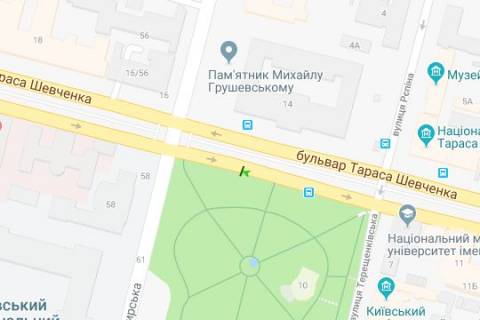 Бэклайт B в Киеве, 1.2x1.8  Шевченка Тараса бульв., 14 №1 схема