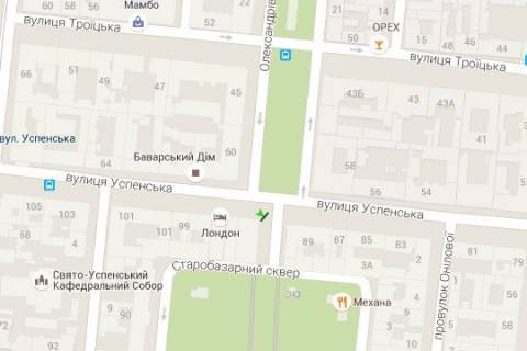 Беклайт A у Одесі, 1.2x3.6  Успенська вул., 91 - Українських Героїв просп. (Олександрівський просп) схема