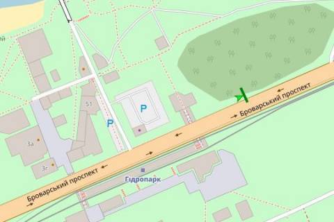 Билборд B в Киеве, 3x6  Броварський просп., Гідропарк схема