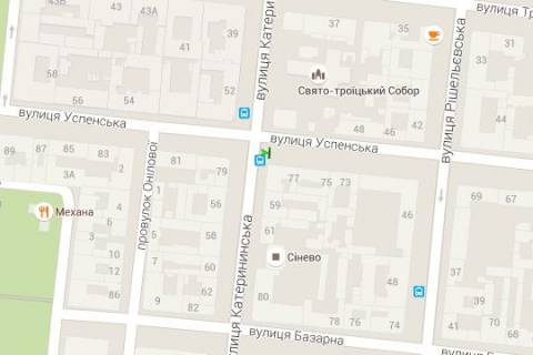 Ситилайт A в Одессе, 1.2x1.8  Успенська вул., 77 - Європейська вул. (Катерининська) схема