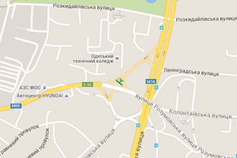 Billboard A in Vasylivka, 3x6  Mihajla Grusevs'kogo st. - Rozumovs'ka st. - Balkivs'ka st. scheme