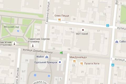 Беклайт B у Одесі, 1.2x1.8  Дерибасівска вул., 18 схема