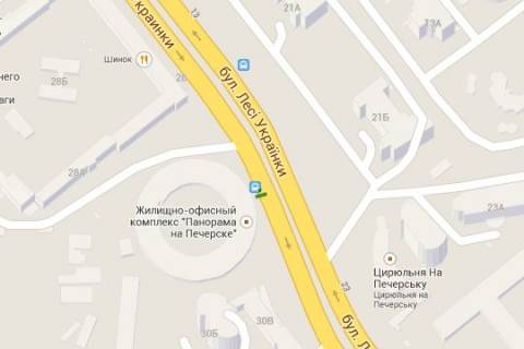 Нестандарт A у Києві, 1.2x1.8  Лесі Українки бульв., 28 ("Кругла башта", ресторан "СушіЯ"); зупинка громадського транспорту (у напрямку Миколи Міхновського бульвар (Дружби Народів бульвар) схема
