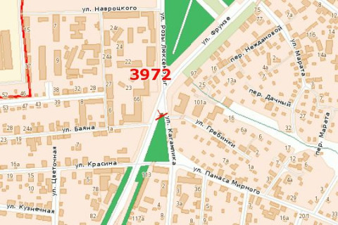 Billboard B in Vasylivka, 3x6  Evropejs'ka st. - Kagamlika st. scheme