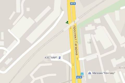 Бэклайт A в Харькове, 2.3x3.14  просп. Аерокосмічний (Гагаріна). (під мостом) схема