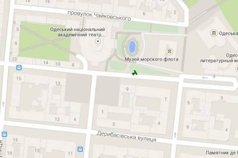 Бэклайт A в Одессе, 1.2x3.6  Ланжеронівська вул., 9 (колона) схема
