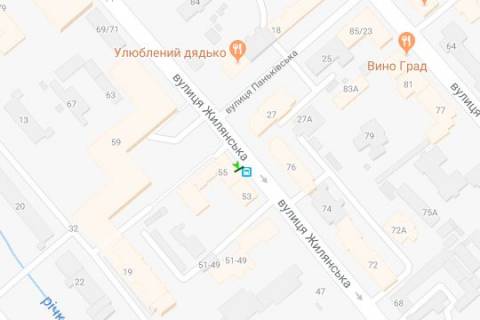 Ситилайт A в Киеве, 1.2x1.8  Жилянська вул., 55  схема