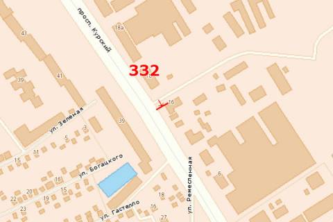 Билборд B в Сумах, 3x6  Перемоги просп. (Курський просп.) - Космічна вул. схема