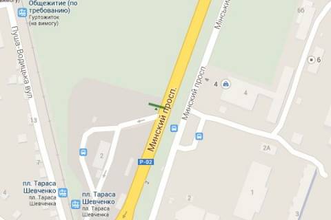 Билборд B в Васильевке, 3x6  Шевченка Тараса пл., : Мінське шосе; навпроти автостоянки "Полісся" (в напр. Вишгорода) схема