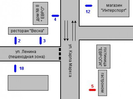 Бэклайт A в Кропивницкий (Кировоград), 1.2x1.8  Велика Перспективна вул., 15/7 - Степана Бандери вул. (Гагаріна) схема